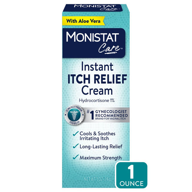 Monistat Instant Itch Relief Cream for Women, Maximum Strength Feminine Itch Care, 1 Oz