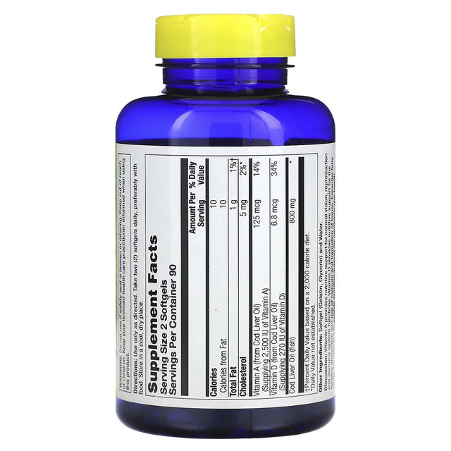 Nature'S Life Cod Liver Oil, 180 Softgels