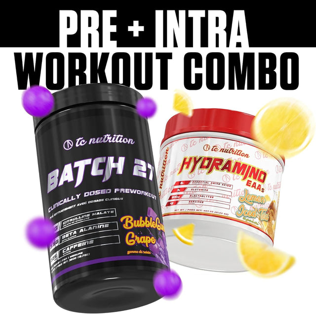 Batch 27 Pre Workout Powder - 8G Citrulline, 3.5G Beta Alanine, 2.5G Betaine, 325Mg Caffeine | Instant Energy, Focus, Pumps, Strength | Nitric Oxide Booster & Powerful Preworkout 20Sv Bubblegum Grape