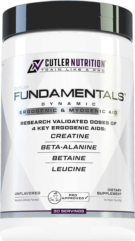 Fundamentals Intra or Post Workout Recovery Drink: 4 Key Ergogenic Aids for Maximum Performance and Muscle Growth: Creatine, Beta-Alanine, Betaine, and Leucine, 30 Servings, Unflavored