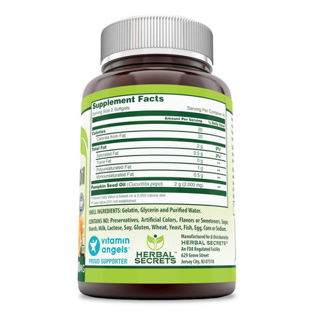 Herbal Secret'S Pumpkin Seed Oil 1000 Mg, 90 Softgels - Rich Source of Essential Fatty Acids - Supports Inflammatory Response -Promotes Prostate Health