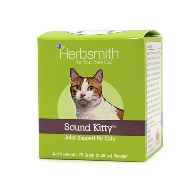 Herbsmith Sound Kitty – 5-In-1 Joint Care for Cats with Chondroitin, Glucosamine & MSM- Natural Joint Pain Relief for Cats – 75G