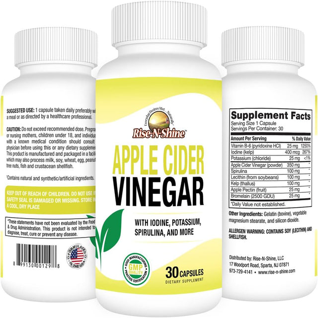 Rise-N-Shine, Apple Cider Vinegar Complex with Iodine Potassium Spirulina and More, 30 Count