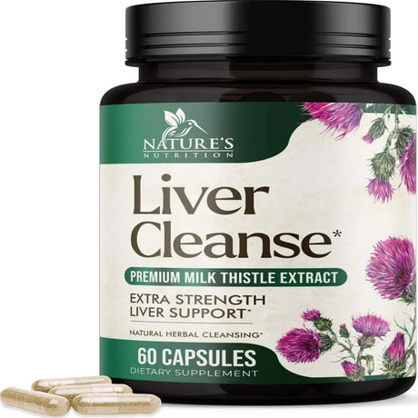 Liver Cleanse Detox & Repair Formula - Herbal Liver Support Supplement with Milk Thistle with Silymarin, Artichoke Extract, Dandelion, Beet, Chicory Root, & Turmeric for Liver Health - 60 Capsules