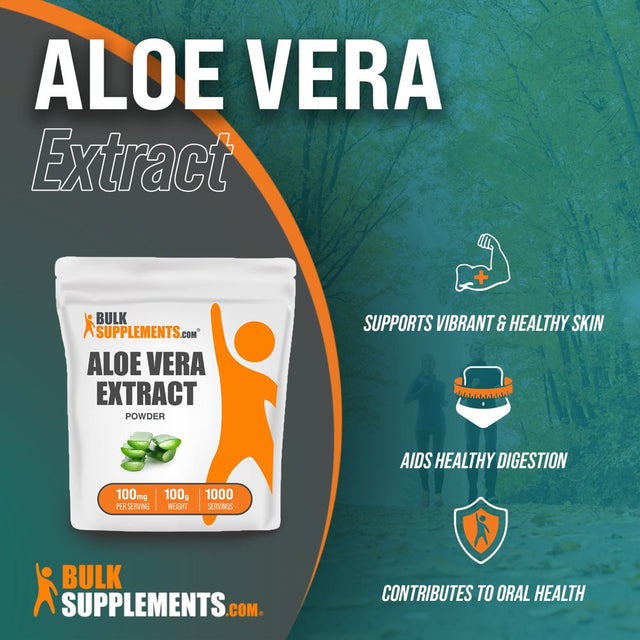 Bulksupplements.Com Aloe Vera Extract Powder, 100Mg - Hair & Skin Health Supplement (100G - 1000 Servings)