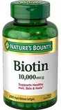 Natures Bounty Biotin 10,000 Mcg, 250 Rapid Release Softgels