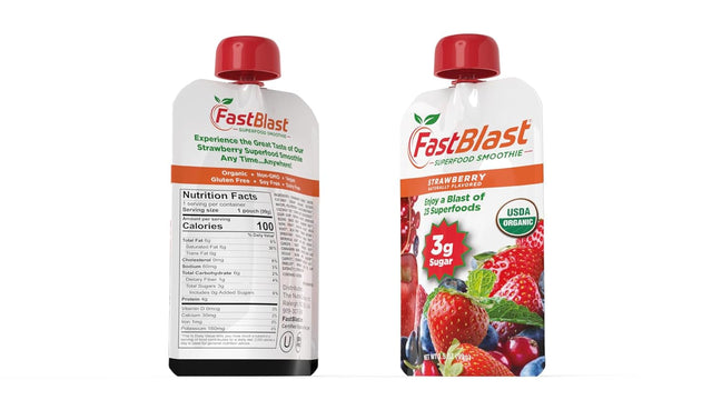 Fastblast Banana-Berry Smoothie - USDA Certified Organic & Research-Backed for Intermittent Fasting Support - Vegan, Gluten-Free, Non-Gmo, Kosher - Delicious & Satisfying