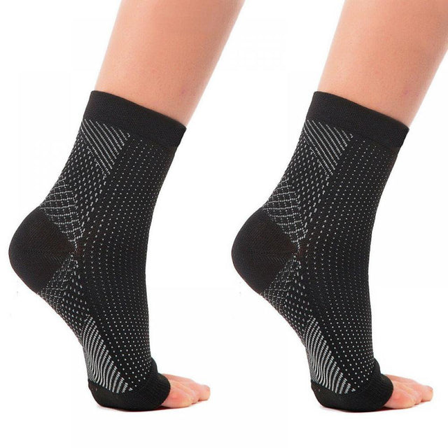 [Clearance!] Ankle Compression Sleeve - Open Toe Сompression Socks for Swelling, Plantar Fasciitis, Sprain, Neuropathy - Nano Brace for Women and Men