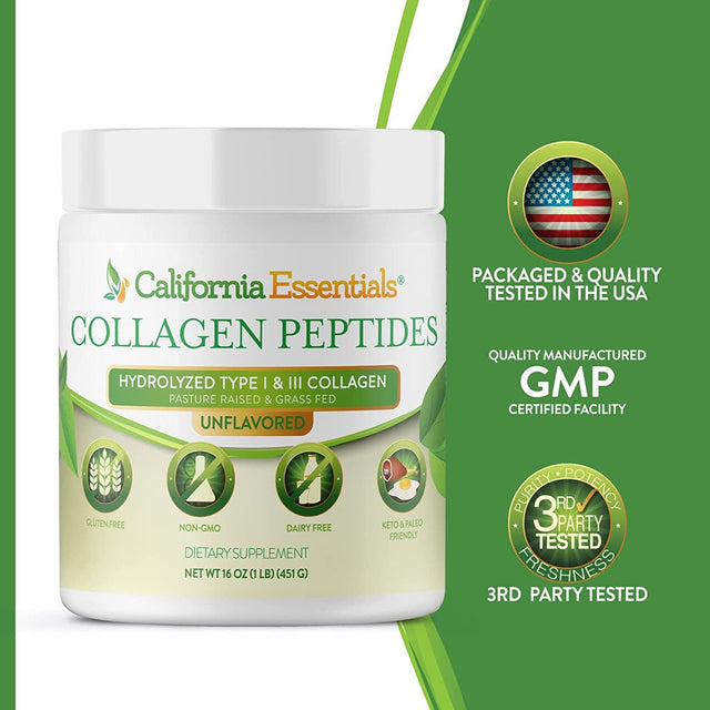 California Essentials Organic Collagen Peptides Protein Powder, 16 Oz