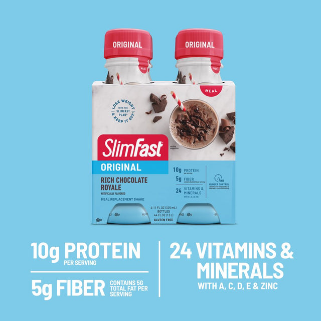 Slimfast Original Rich Chocolate Royale Meal Replacement Shake, 8 Ct