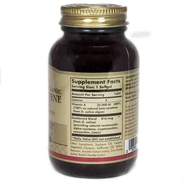 Solgar Naturally Sourced Oceanic Beta-Carotene 7,500 Mcg (25,000 IU) Softgels - 90 Ct