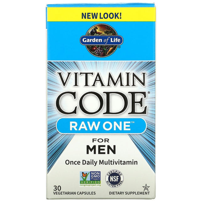 Garden of Life Vitamin Code, Raw One for Men Once Daily Multivitamin, 30 Vegetarian Capsules