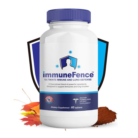 Immunefence 12-In-1 Extensive Immune and Lung Function Booster Supplement, Powerful Patented Blend of Selenium, L-Glutathione, L-Lysine, Quercetin, Vitamin C and Zinc, 60 Count