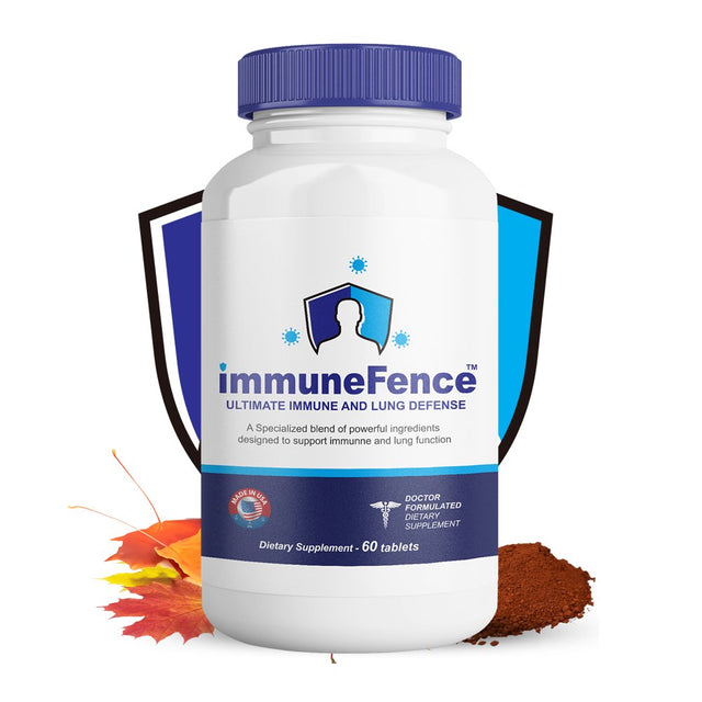 Immunefence 12-In-1 Extensive Immune and Lung Function Booster Supplement, Powerful Patented Blend of Selenium, L-Glutathione, L-Lysine, Quercetin, Vitamin C and Zinc, 60 Count