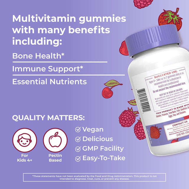 Maryruth'S | USDA Organic Kids Multivitamin Gummies for Ages 4+ | Gummy Vitamins | Vegan, Non-Gmo | 60 Count