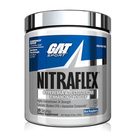 GAT Sport Nitraflex, Test Booster, Blue Raspberry, 30 Servings