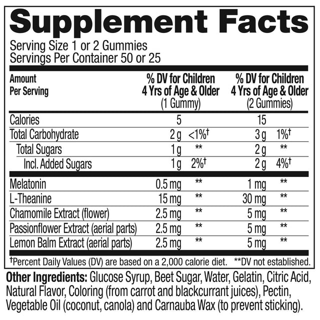 OLLY Kids Sleep Gummy Supplement, 0.5 Melatonin, L Theanine, Raspberry, 50 Ct