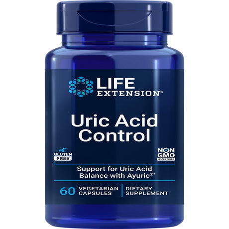 Life Extension Uric Acid Control - Ayuric Terminalia Bellerica Fruit Extract Supplement - Support Healthy Uric Acid Level - Non-Gmo, Gluten Free - 60 Vegetarian Capsules