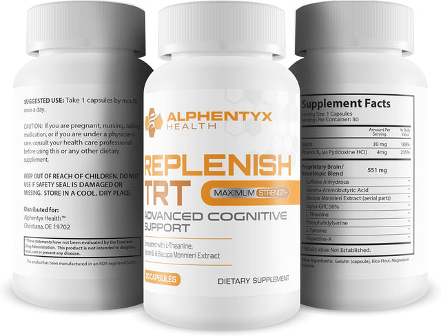 Nootropic by Alphentyx Health Replenish TRT - Brain Booster for Memory, Clarity and Focus.