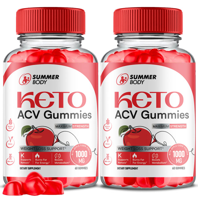 (2 Pack) Summer Body Keto ACV Gummies - Apple Cider Vinegar Supplement for Weight Loss - Energy & Focus Boosting Dietary Supplements for Weight Management & Metabolism - Fat Burn - 120 Gummies