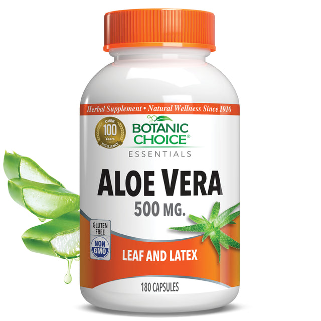 Botanic Choice Aloe Vera 500Mg Capsules, 180 Ct; Supports Digestive Health