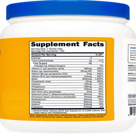 Nutricost Electrolytes Advanced Hydration Powder (Orange Mango) 120 Servings Supplement