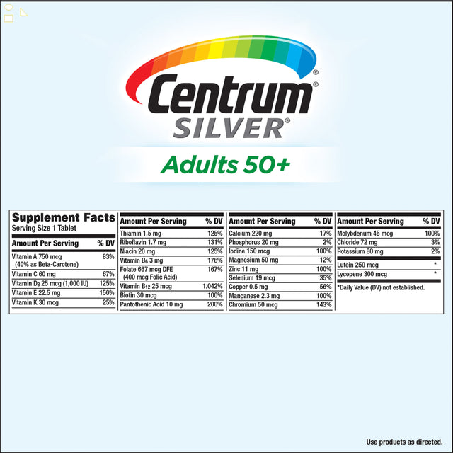 3 Packs Centrum Silver Adults 50+ Multivitamin, 325 Tablets Each | Offer Togo