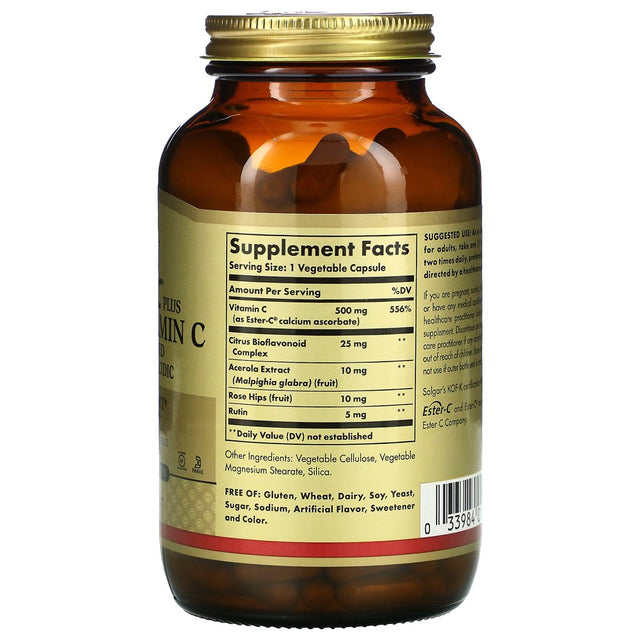 Solgar Ester-C® plus 500 Mg Vitamin C Vegetable Capsules (Ester-C® Ascorbate Complex) - 250 Ct