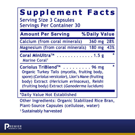 Premier Research Labs Calcium Magnesium plus - Supports Healthy Bones, Joints, Teeth & Alkaline Ph - Provides Legendary Mineral Support from Sango Marine Coral Minerals - 90 Plant-Source Capsules