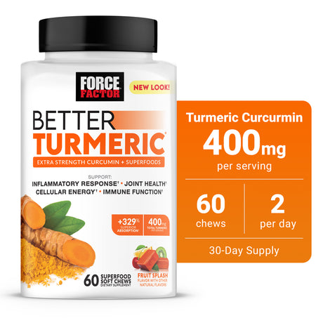 Force Factor Better Turmeric Chews, Inflammation Support, Fruit Splash, 60 Chews