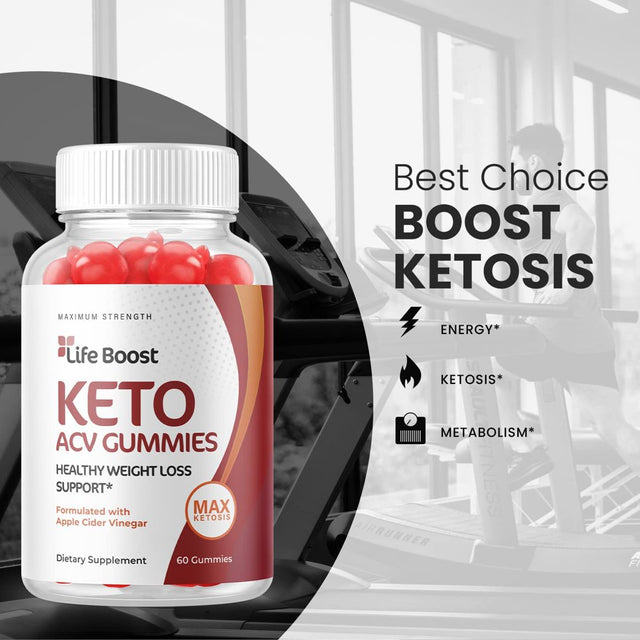 (1 Pack) Life Boost Keto ACV Gummies - Supplement for Weight Loss - Energy & Focus Boosting Dietary Supplements for Weight Management & Metabolism - Fat Burn - 60 Gummies