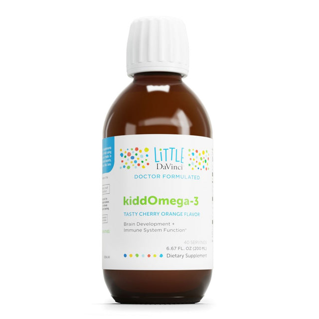 Little Davinci Kiddomega-3 Liquid - Support Immune System & Brain* - Cherry Orange Flavor - 40 Servings - 200 Ml