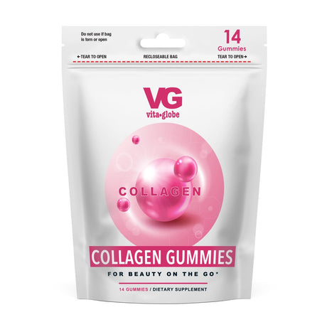 Vita Globe'S Collagen Pouches Supports Collagen in the Body and Skin Health. Vitamin Supplement, 10 Pack Pouches