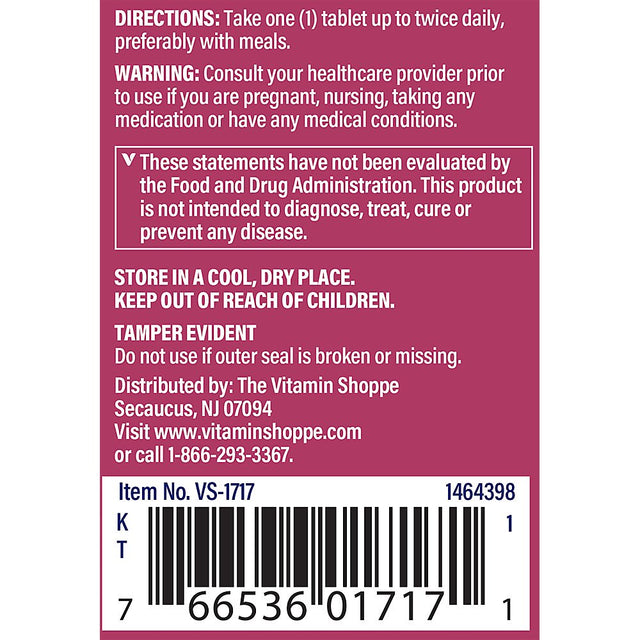 The Vitamin Shoppe Calcium D-Glucarate 250MG, Natural Substance for Women'S Health That Supports Estrogen Metabolism & Hormone Balance through Detoxification (60 Tablets)