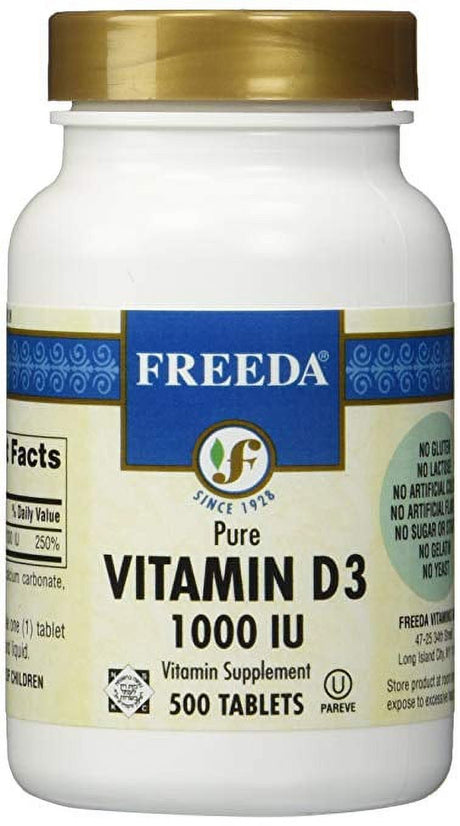 Freeda Kosher Vitamin D3 1000 IU - 500 Tablets