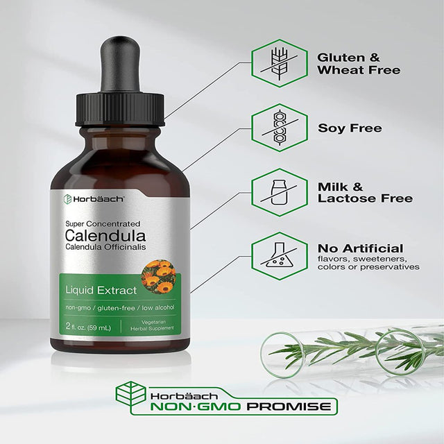 Calendula Liquid Extract | 2 Oz | Vegetarian Tincture | by Horbaach