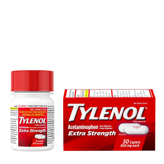 Tylenol Extra Strength Caplets with 500 Mg Acetaminophen, 50 Ct