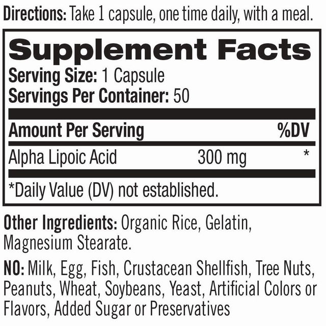 Natrol Alpha Lipoic Acid 300 Mg Capsules 50 Ea (Pack of 2)