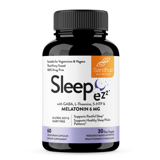 Sandhu'S Sleep Support Capsules, 6MG Melatonin With, GABA, L-Theanine, 5-HTP & Magnesium, 60 Counts