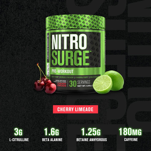 Jacked Factory NITROSURGE Pre Workout Supplement Powder, EAA Surge Premium EAA Amino Acids Intra Workout Supplement, Authentic ISO 100% Grass Fed Muscle Building Whey Protein Isolate Powder