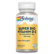 Solaray Super Bio Vitamin D-3 in Coconut Oil, Healthy Bone Strength & Immune Support, No Soy, 120 Softgels