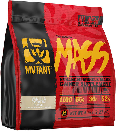 Mutant Mass Weight Gainer Protein Powder – Build Muscle Size and Strength with 1100 Calories – 56 G Protein – 26.1 G Eaas – 12.2 G of Bcaas – 5 Lbs – Vanilla Ice Cream