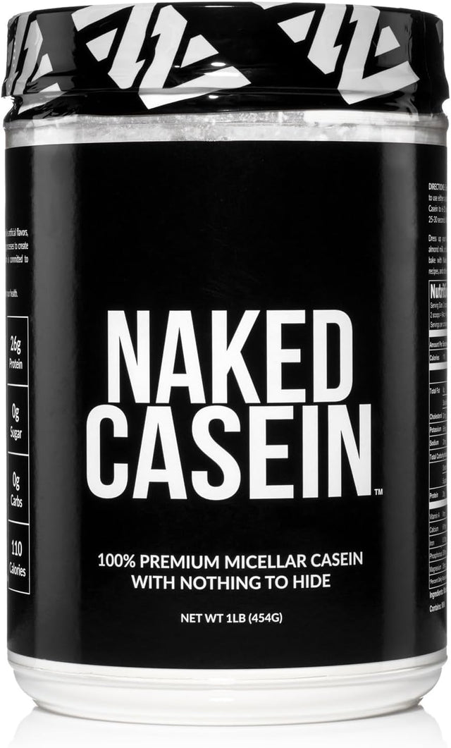 NAKED Nutrition Naked Casein - 1Lb Micellar Casein Protein - Bulk, Gmo-Free, Gluten Free, Soy Free, Preservative Free - Stimulate Muscle Growth - Enhance Recovery - 15 Servings