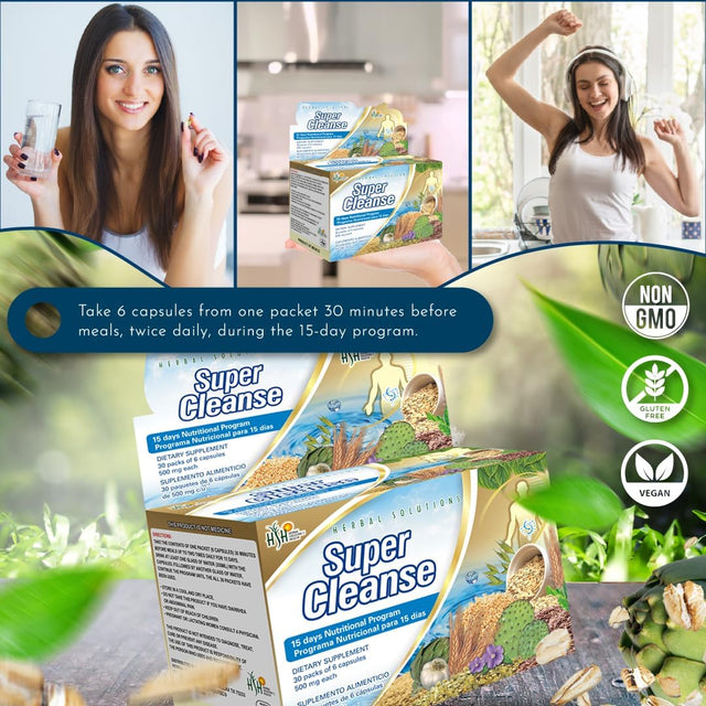 Super Cleanse by Herbal Solutions: 15-Day Extra Strength Detox Program for Comprehensive Digestive System Cleansing - Colon Cleanse and Liver Cleanse