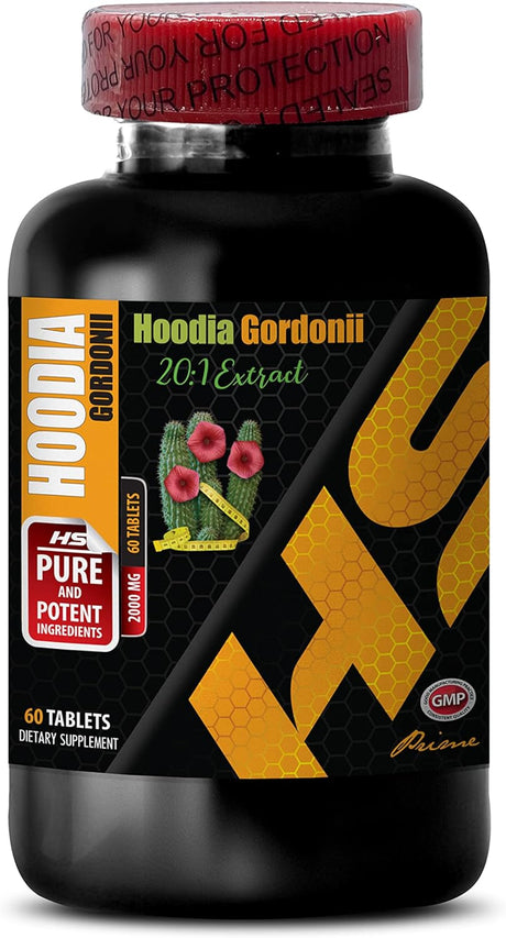 Appetite Suppressant Night Time - HOODIA GORDONII 2000MG - Powerful Appetite SUPPRESSANT - Natural Extra Strength Formula - Metabolism Booster - 1 Bottle (60 Tablets)