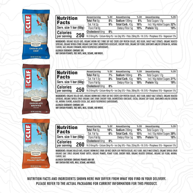 CLIF BAR - Energy Bars - Variety Pack - Made with Organic Oats - 9-11G Protein - Non-Gmo - Plant Based - Amazon Exclusive - 2.4 Oz. (16 Count)