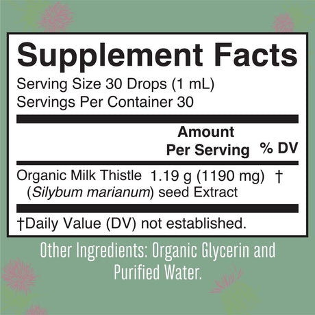 Maryruth'S | USDA Organic Milk Thistle Seed Liquid Drops | Herbal Supplement | Liver Health, Brain Function, Bone Health | Vegan, Non-Gmo | 1 Fl Oz / 30 Ml