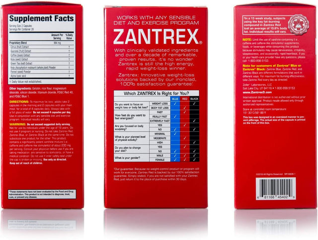 Zantrex Red, 56 Count - Weight Loss Supplement Pills – Fat Burning Pills - Metabolism Booster for Weight Loss - Lose Weight Fast for Women