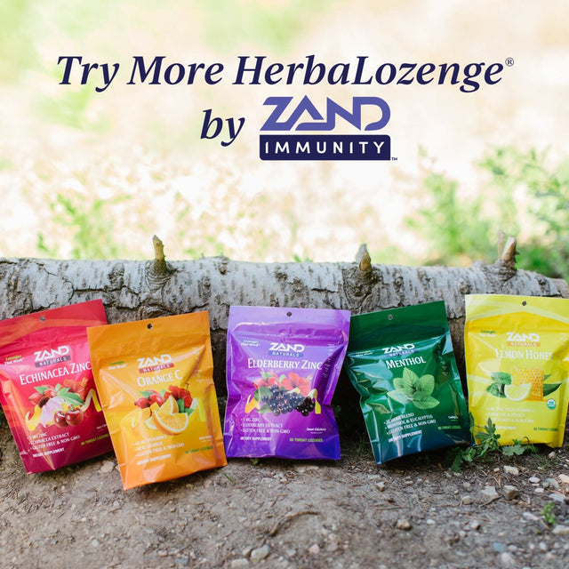 Zand Immunity Organic Cranraspberry Herbalozenge Throat Drops W/ Vitamin C & Zinc | No Corn Syrup (18 Lozenges)